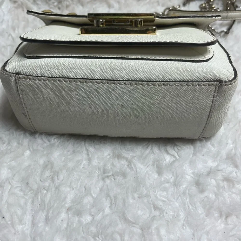 Michael Kors leather off white studded sloan shoulder bag gold tone Hard…